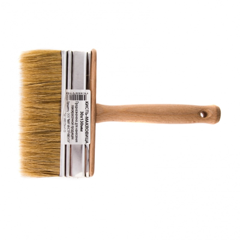 Кисть-ракля, 30 х 130 мм, натуральная щетина, деревянный корпус, деревянная ручка (84076)