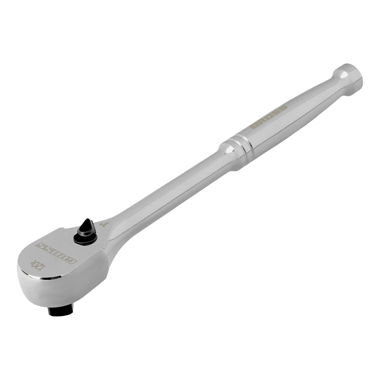Ключ-трещотка 3/8", CrV, 120 зубьев, цельнометаллический, хром Gross (14051)
