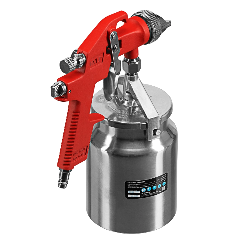 Краскораспылитель HVLP пневмат. с нижним бачком V= 1 л, сопло диаметром 1.4 мм Matrix (57319)