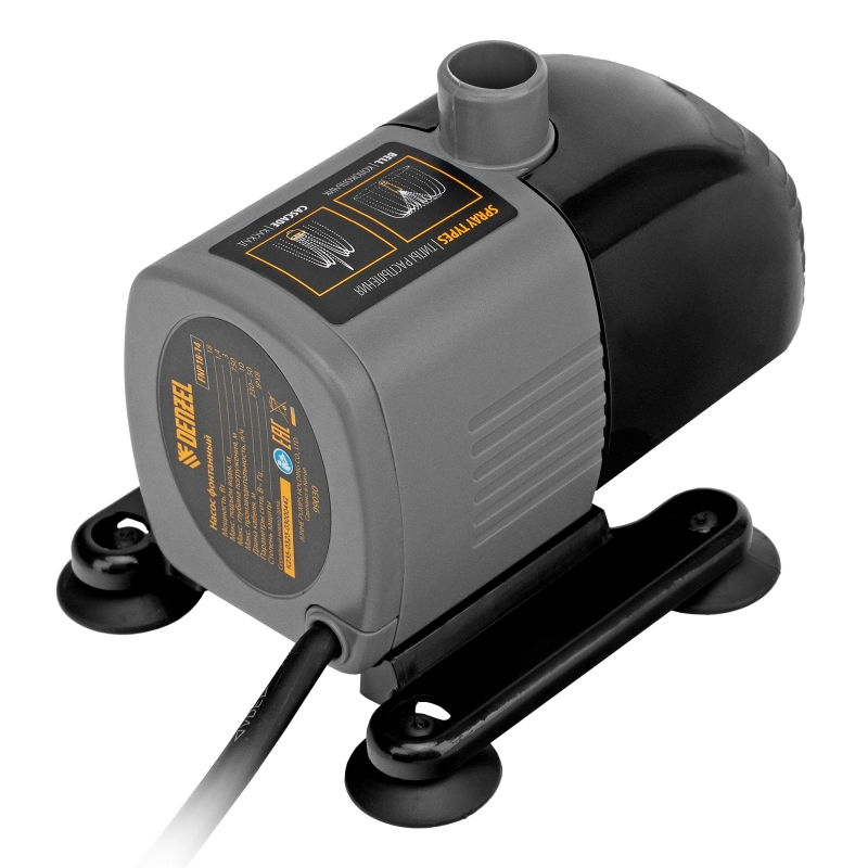 Насос фонтанный FNP18-14, 18 Вт, подъем 1,4 м, 750 л/ч, колокольчик/каскад Denzel (99030)