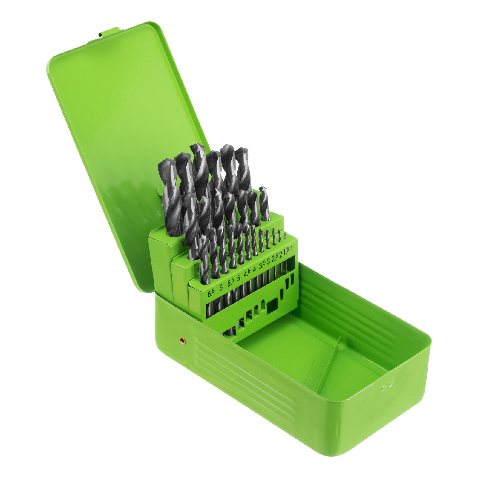 Набор сверл по металлу, 1-13 мм, 25 шт, HSS, в металлической коробке Сибртех (72379)