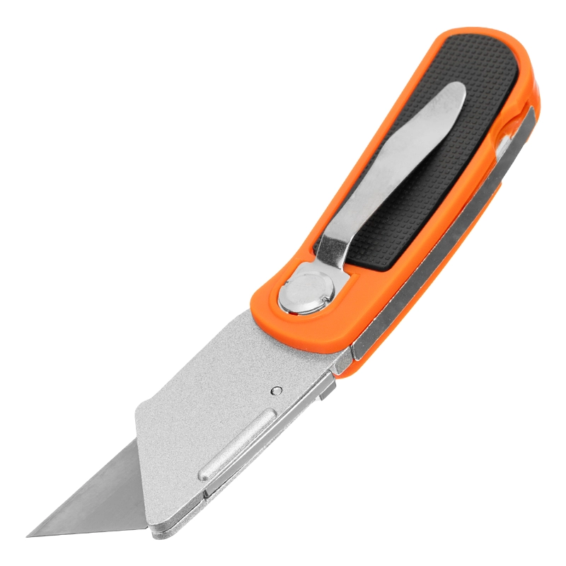 Нож, 19 мм, складной, пластиковая двухкомпонентная рукоятка, сменное трапециевидное лезвие, 5 лезвий Sparta (78981)