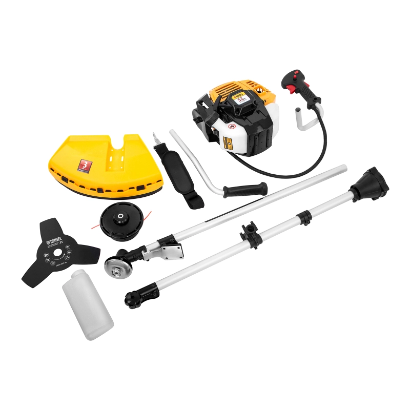 Триммер бензиновый DR-52S, 52 см3, разъемная штанга, состоит из 2 частей Denzel (96276)