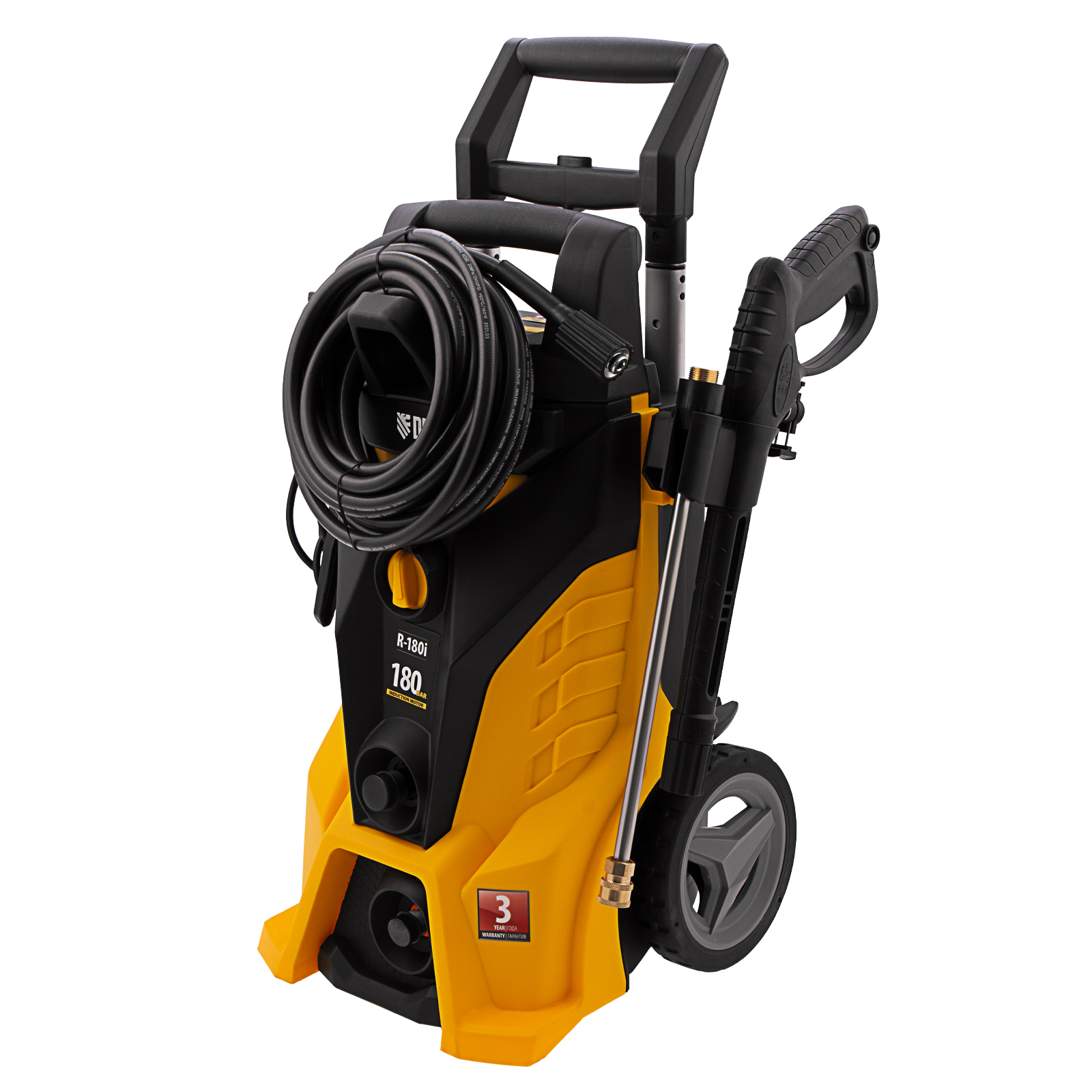 Моечная машина высокого давления R-180i, 2400 Вт, 180 бар, 7.5 л/мин, асинхронный двигатель Denzel (58236)