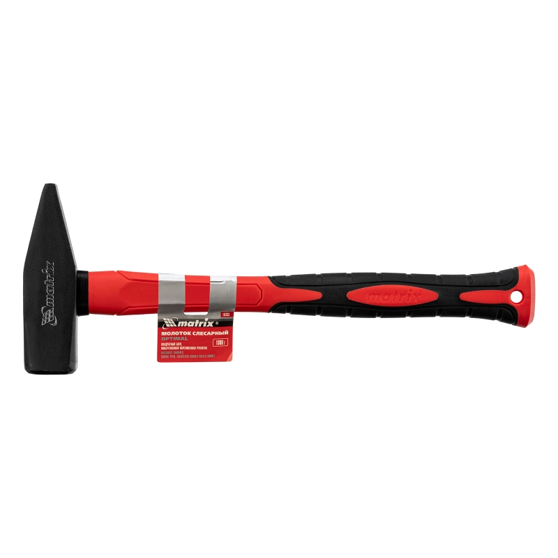 Молоток слесарный optimal, 1000 г, фибергласовая обрезиненная рукоятка, квадратный боек Matrix (10383)