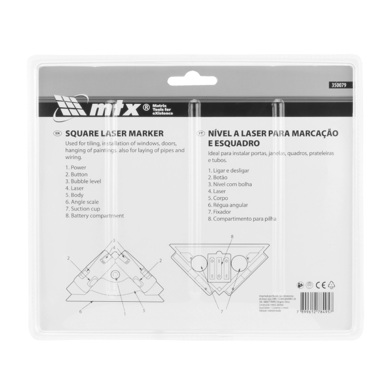 Лазерный уровень, маркер, угольник // MTX (350079)