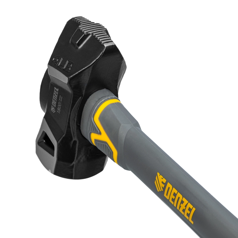 Кувалда с клиновидным бойком 1,8 кг, фибергласовая рукоятка c TPR Denzel (11016)