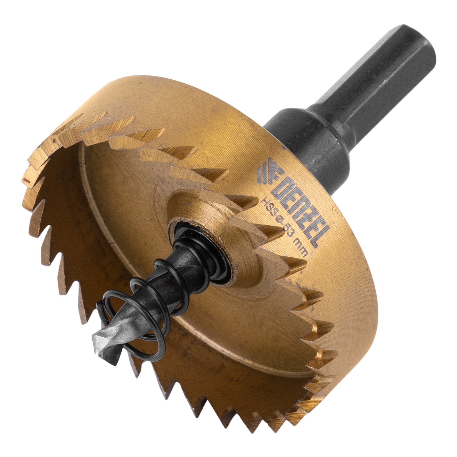 Коронка по металлу HSS, 53 мм, нитридтитановое покрытие Denzel (724117)