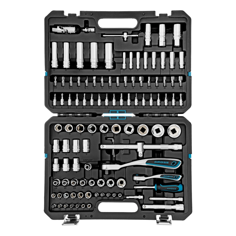 Набор инструментов, 1/4", 1/2", CrV, 120 зубьев, 109 предметов Gross (14155)