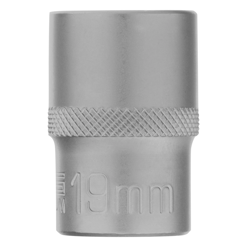 Головка торцевая, 19 мм, двенадцатигранная, CrV, под квадрат 1/2, хромированная Stels (13665)