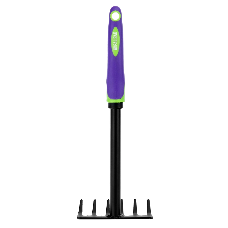 Грабли 6-зубые, 110х300 мм, стальные, обрезиненная эргономичная рукоятка, LSR1 Palisad (620617)