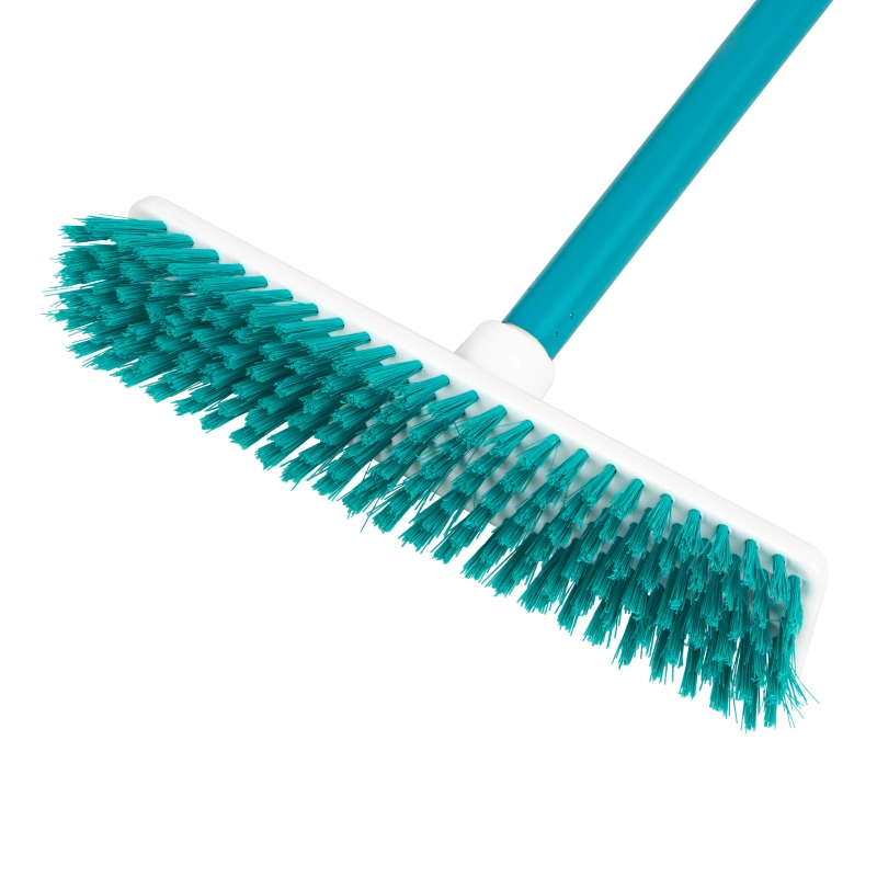 Щетка пластмассовая для чистки ковров, 27 cм, c черенком, 120 см, бирюзовая щетина, Home Palisad (935505)