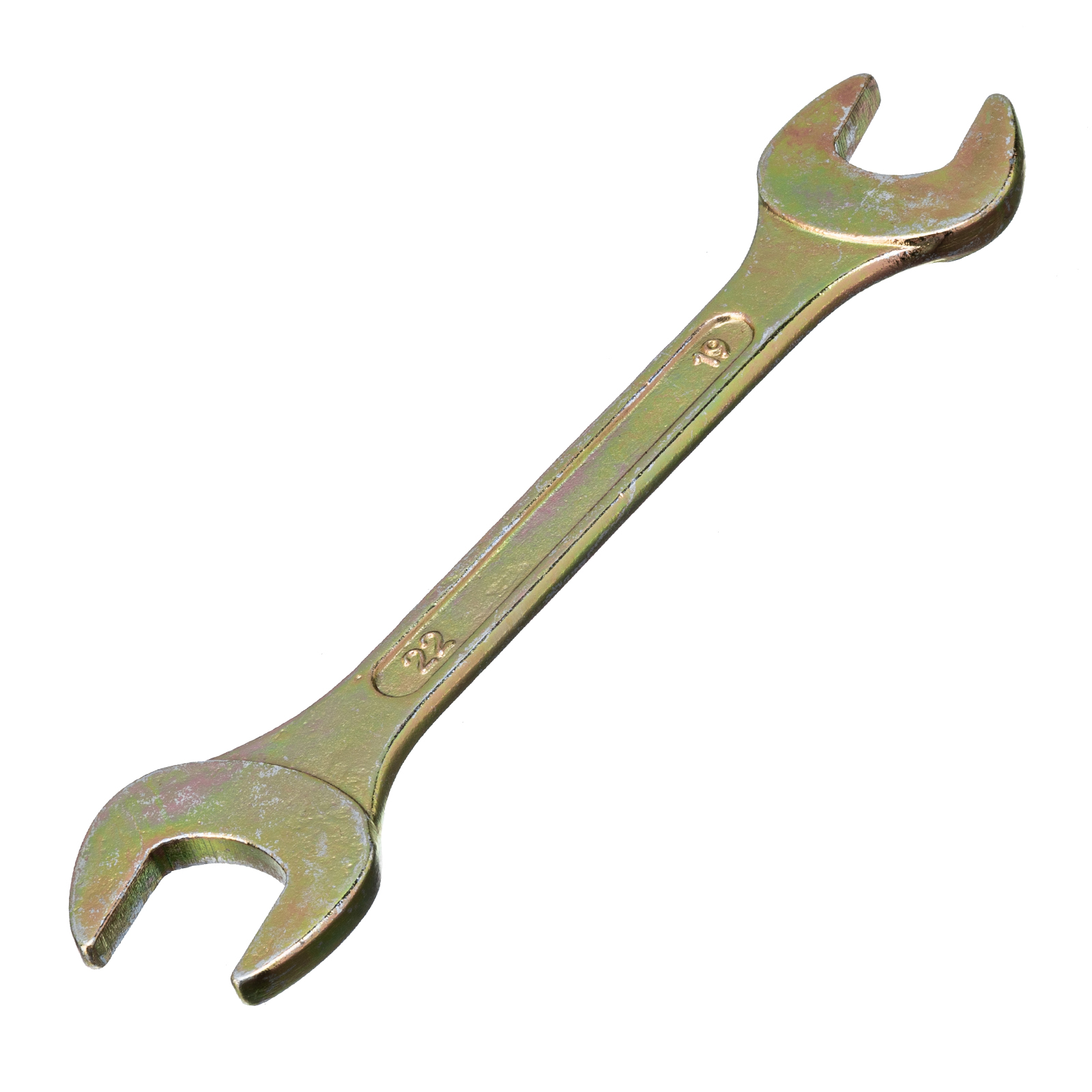 Ключ рожковый, 19 х 22 мм, желтый цинк Сибртех (14311)