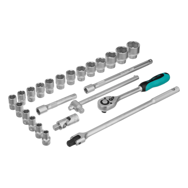 Набор торцевых головок с трещоткой 1/2", 24 предмета Stels (13578)