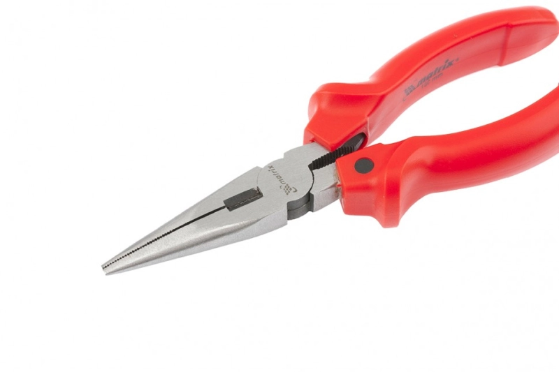 Длинногубцы прямые Standard, 200 мм, шлифованные, пластмассовые рукоятки Matrix (17154)