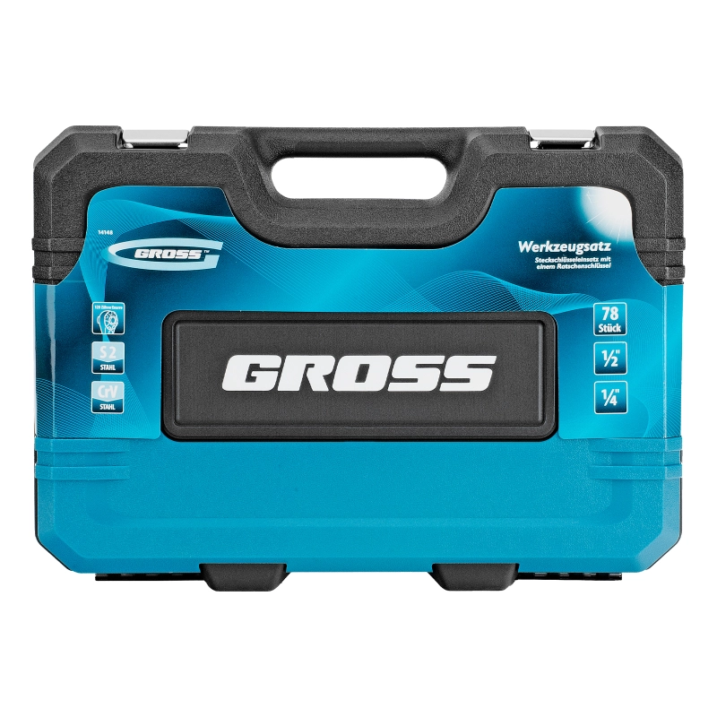 Набор инструментов, 1/4", 1/2", CrV, 120 зубьев, 78 предметов Gross (14148)