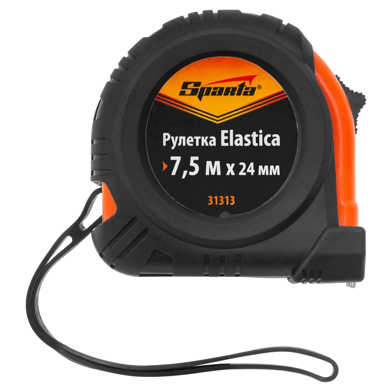 Рулетка Elastica,7,5 м х 24 мм,обрезиненный корпус Sparta (31313)