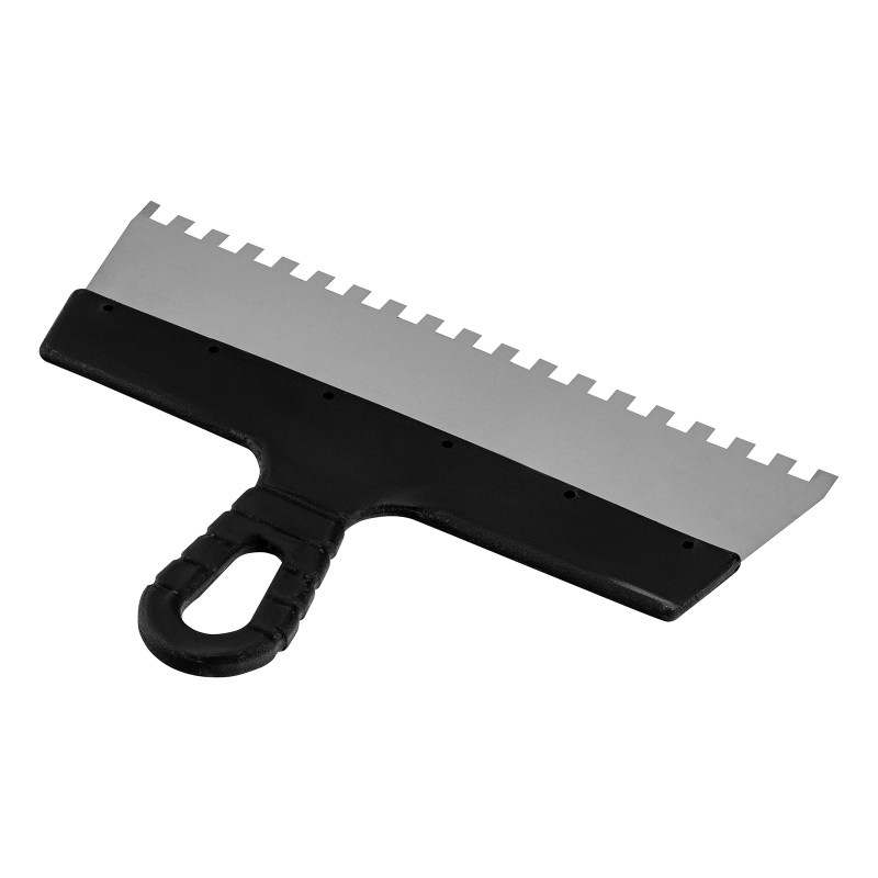 Шпатель из нержавеющей стали, 300 мм, зуб 8 х 8 мм, пластмассовая ручка Sparta (85144)