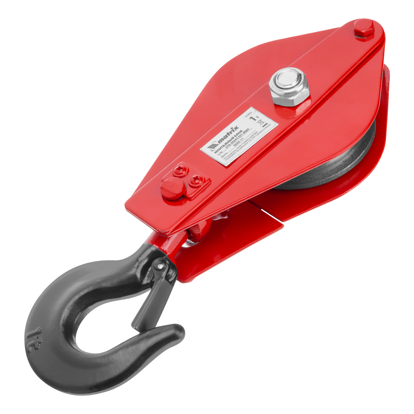 Блок монтажный с крюком, 1 т Matrix (51922)