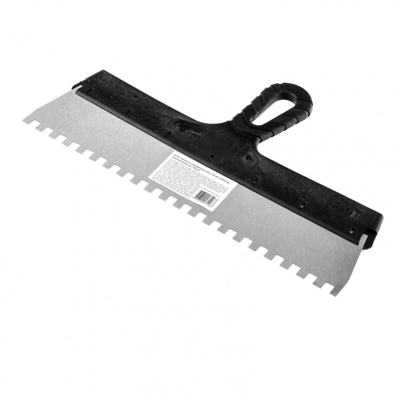 Шпатель из нержавеющей стали, 350 мм, зуб 8 х 8 мм, пластмассовая ручка Sparta (85145)