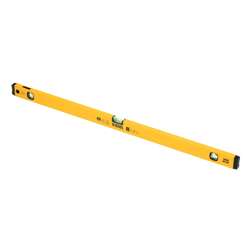 Уровень алюминиевый, магнит, фрезерованный, 3 глазка (1 зеркал.) 0,5 мм/м, 1000 мм Denzel (33693)