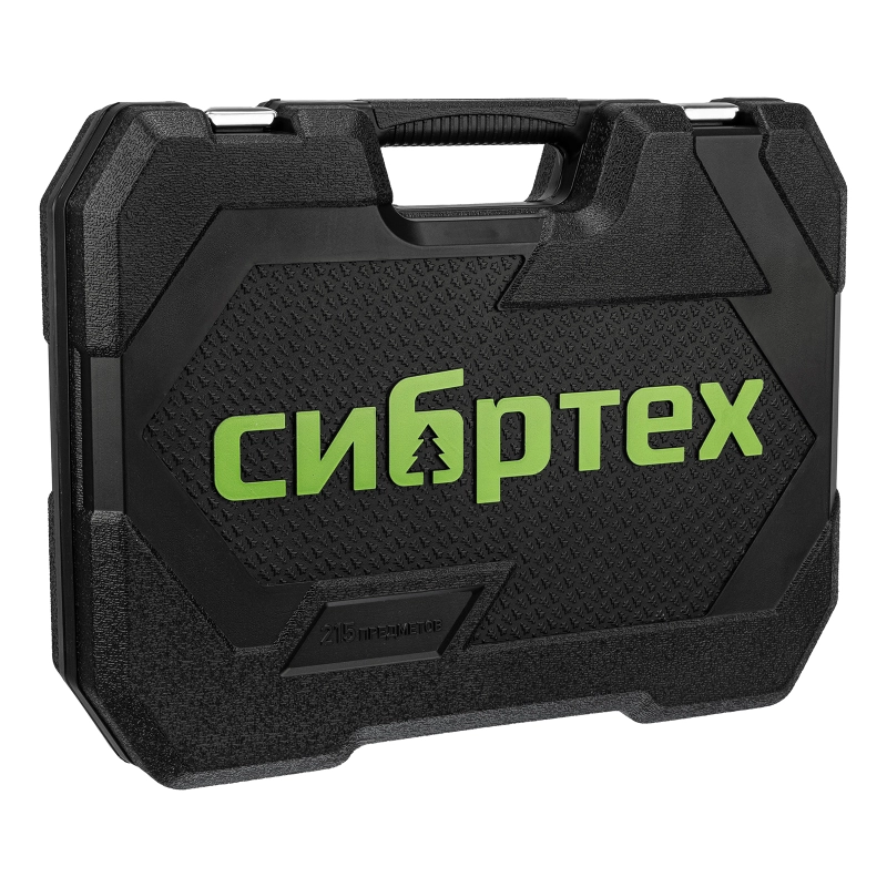 Набор инструментов, 1/2", 3/8", 1/4", пластиковый кейс 215 предм. Сибртех (14170)