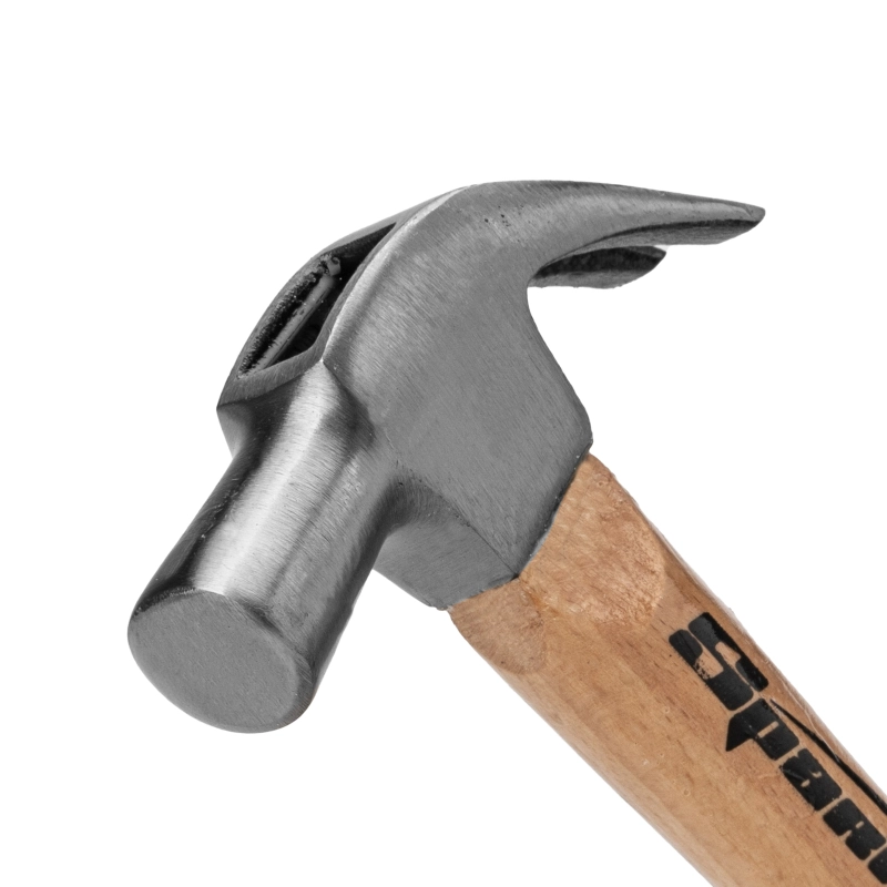 Молоток-гвоздодер, 225 г, боек 22 мм, деревянная рукоятка Sparta (104105)