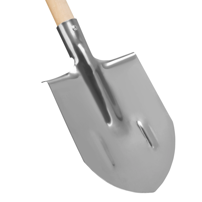 Лопата штыковая, нерж. сталь, 200х265х1385 мм, ребра жесткости, деревянный черенок, Palisad (6146757)