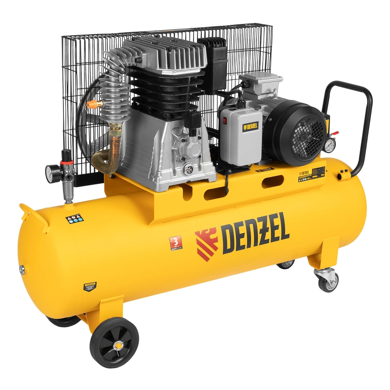 Компрессор воздушный, ременный привод BCI4000-T/100, 4.0 кВт, 100 литров, 690 л/мин Denzel (58123)