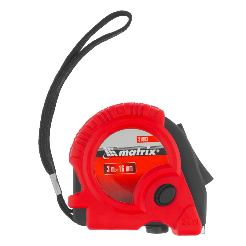 Рулетка Rubber,3 м х 16 мм,обрезиненный корпус Matrix (31003)