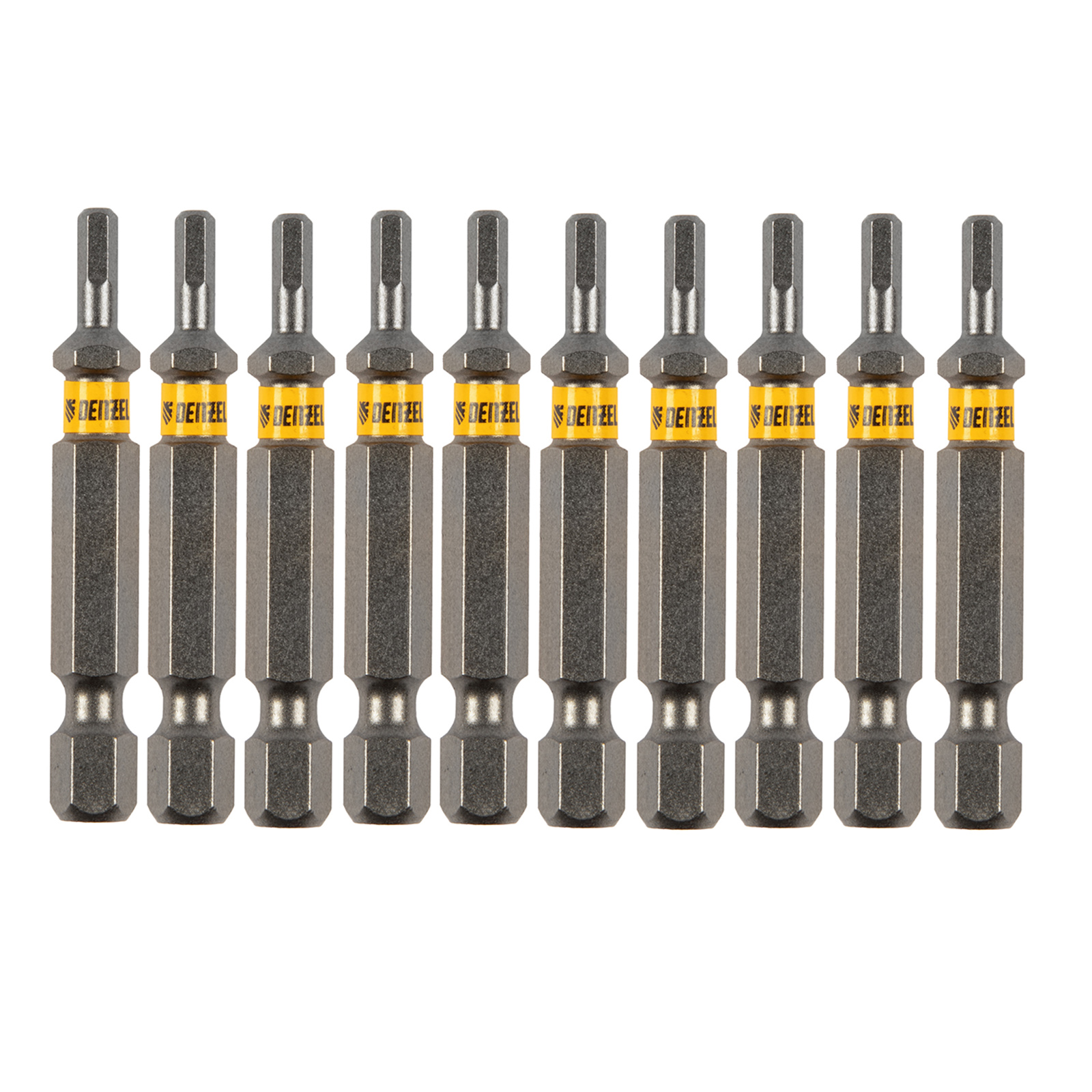 Бита HEX 3х50, сталь S2, шестигранный профиль, 10 шт. Е 6,3 Denzel (11661)