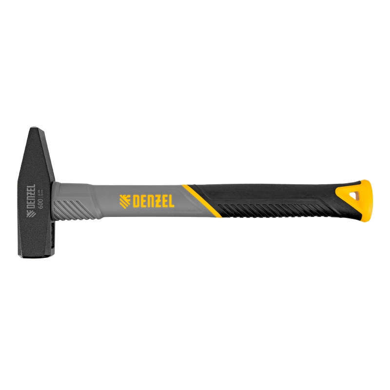 Молоток слесарный, 600 г, кованый, фибергласовая рукоятка c TPR покрытием Denzel (10486)