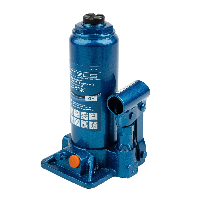 Домкрат гидравлический бутылочный, 4 т, H подъема 195-380 мм Stels (51102)