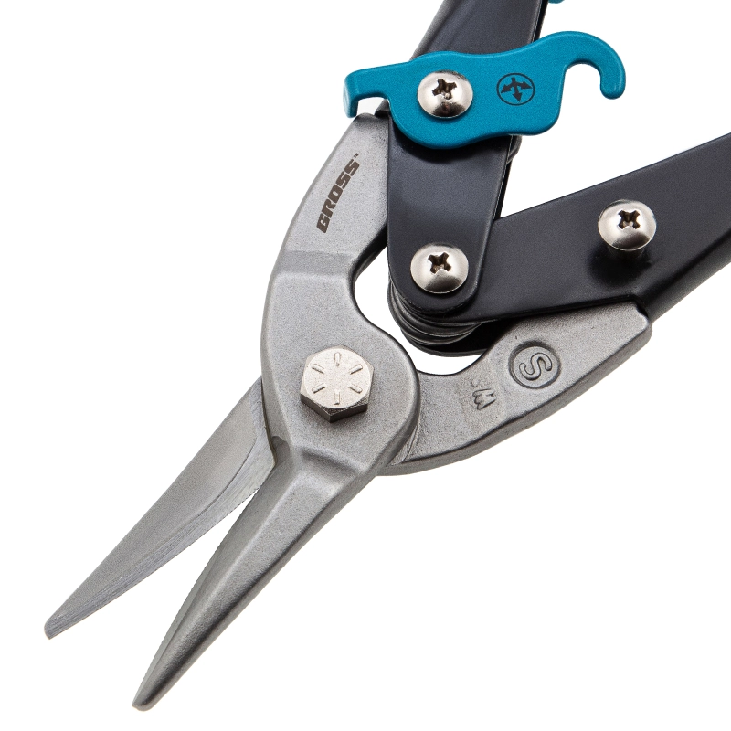 Ножницы по металлу "Piranha", 250 мм, прямой рез, сталь CrMo, двухкомпонентные рукоятки Gross (78325)