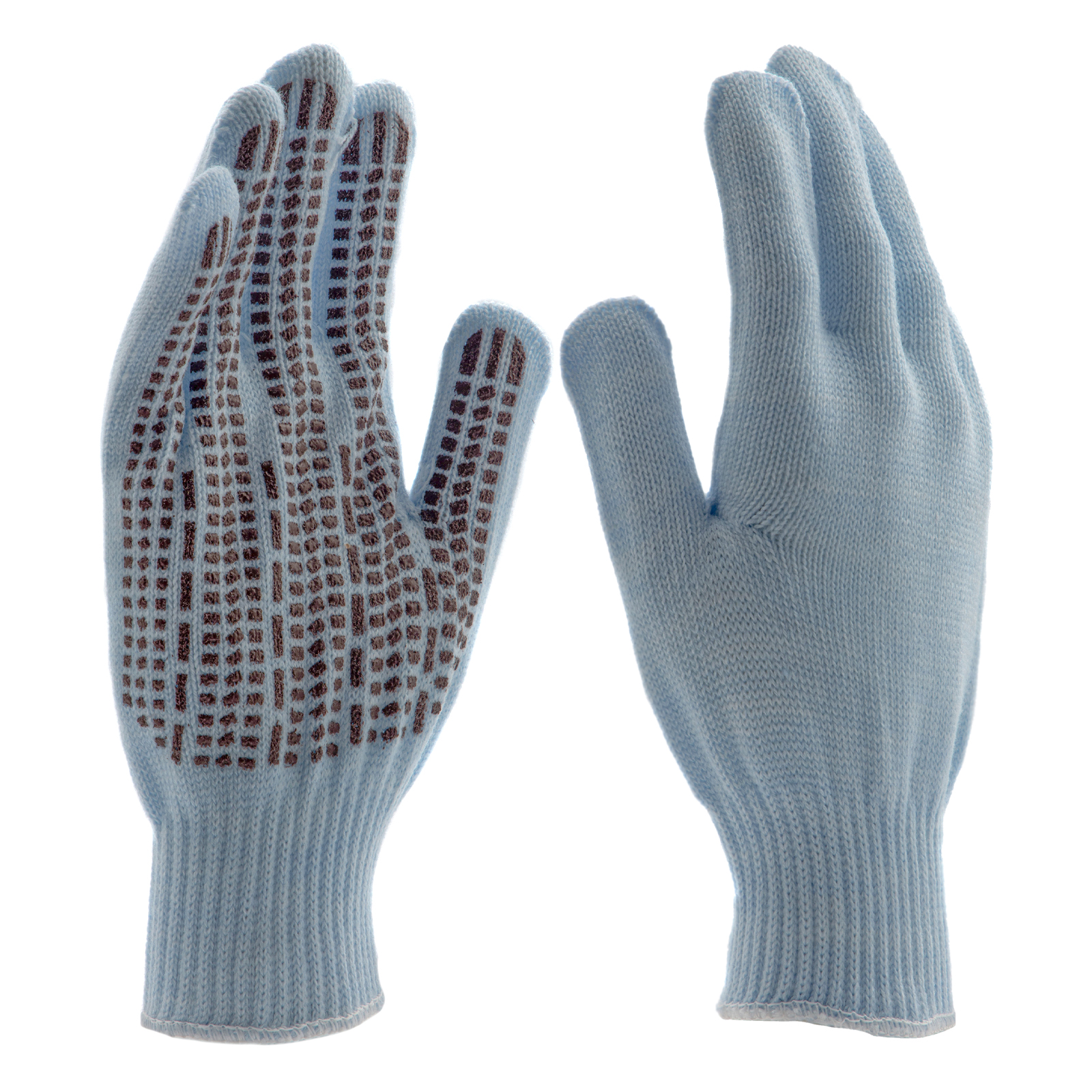 Перчатки трикотажные, акрил, ПВХ гель, "Протектор", цвет зенит, оверлок Сибртех (68666)