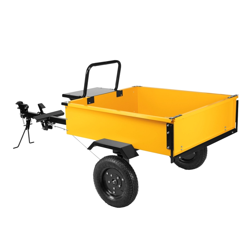 Прицеп для мотоблока TT-500, оцинк., груз. 500 кг, рег. сцепка, колеса 4.00-10, в упаковке Denzel (59950)