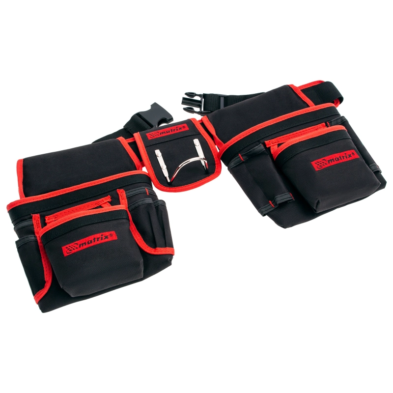 Сумка-пояс двойная, 20 карманов, держатель для молотка Matrix (90240)