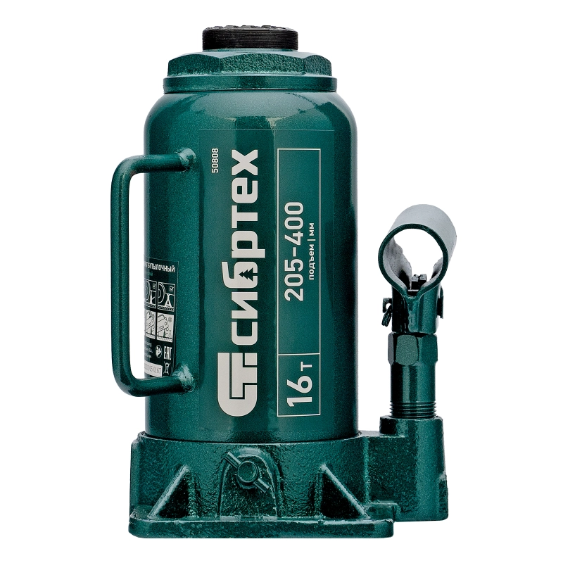 Домкрат гидравлический бутылочный, 16 т, 205-400 мм Сибртех (50808)