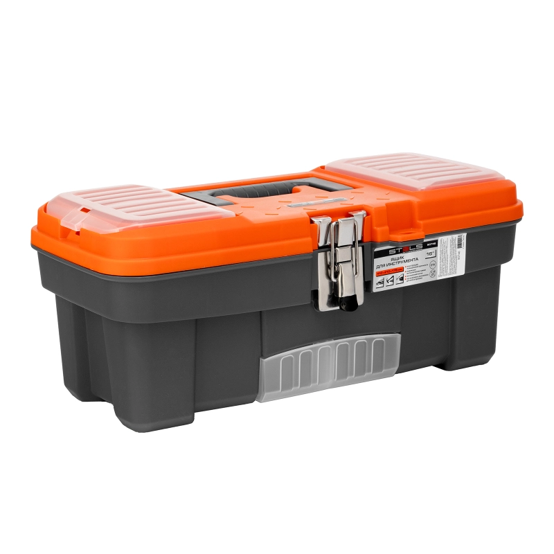 Ящик для инструмента с мет. замками 16", 410х210x175 мм Stels (90746)