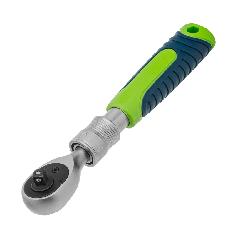 Ключ-трещотка телескопический 1/4", 170-230 мм, 72 зуба, с быстрым сбросом Сибртех (14075)