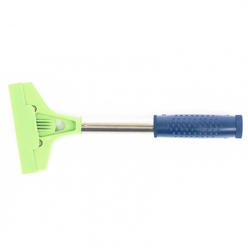 Скребок, фиксированное лезвие, 100 мм, металлическая обрезиненная ручка, 300 мм Сибртех (79542)