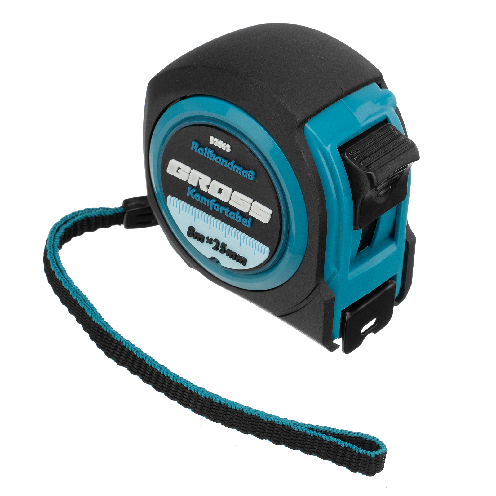 Рулетка Komfortabel 8 м х 25 мм,обрезиненный корпус Gross (32563)
