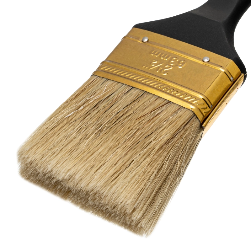 Кисть плоская "Профи" 2.5", натуральная щетина, пластмассовая ручка MTX (83163)