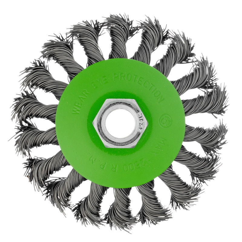 Щетка для УШМ, 100 мм, М14, "тарелка", крученая металлическая проволока Сибртех (746097)