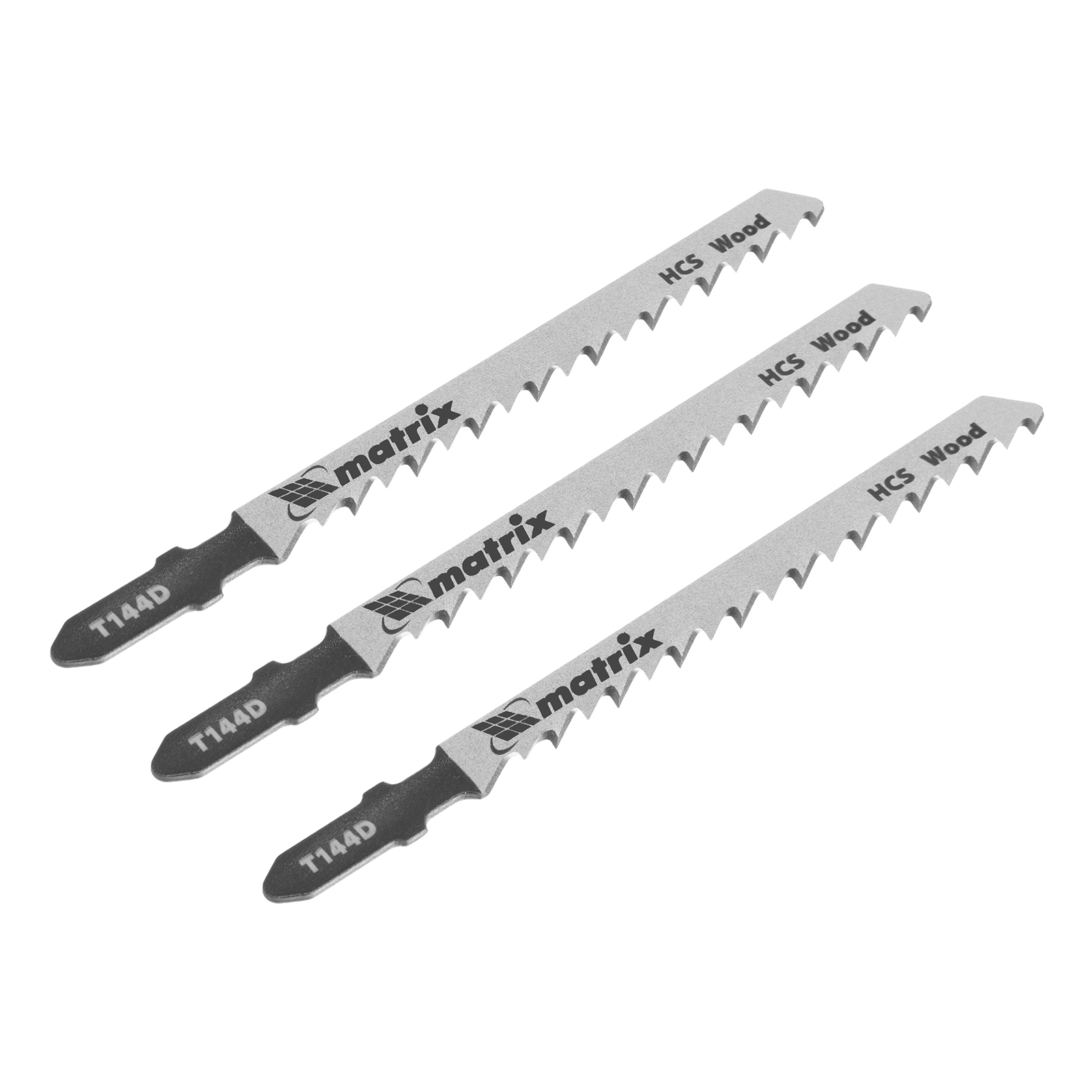 Полотна для электролобзика по дереву, 3 шт, T144D, 75 х 4 мм, HCS Matrix Professional (78204)