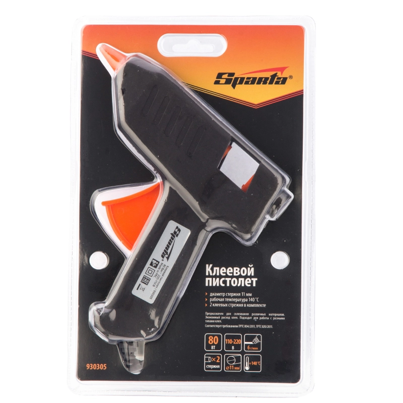 Клеевой пистолет, 11 мм, 80 W-220 V Sparta (930305)
