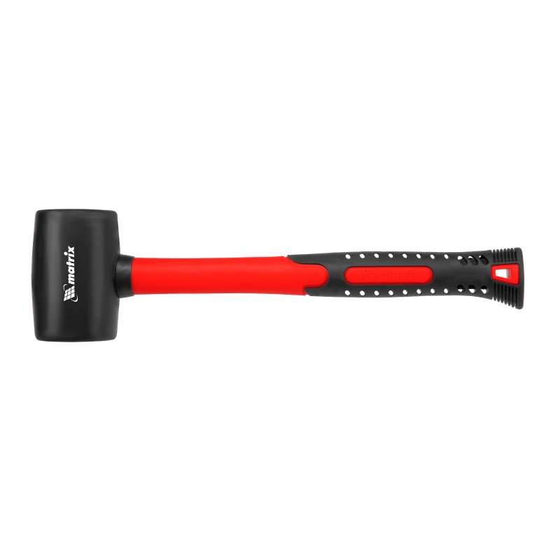 Киянка резиновая, 225 г, черная резина, фибергласовая рукоятка Matrix (11175)