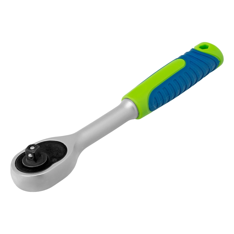 Ключ-трещотка 1/4", 45 зубьев, с быстрым сбросом, матовый хром Сибртех (14021)