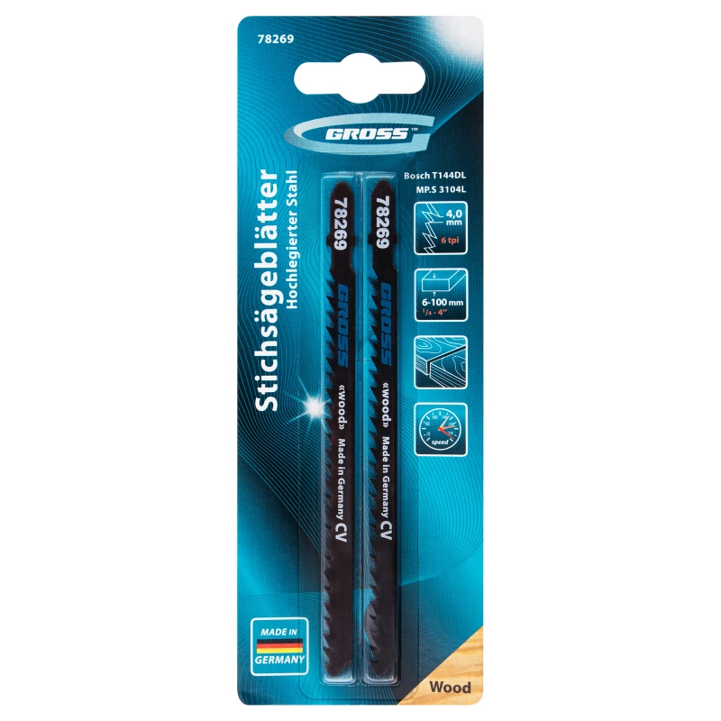 Полотна для электролобзика  по дереву, 2 шт, ( 3104L-T144DL ) Gross (78269)