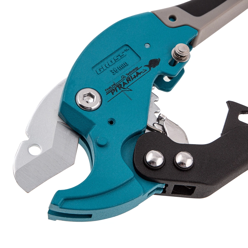 Ножницы для резки изделий из ПВХ, D до 36 мм, двухкомпонентные рукоятки, рабочий стол для плоских изделий Gross (78420)